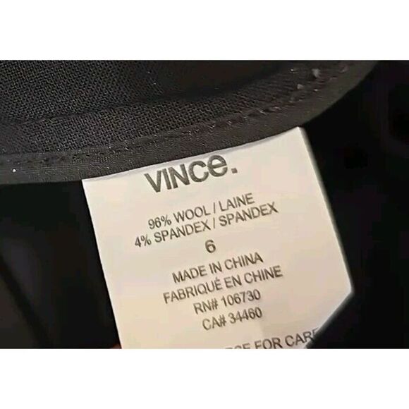 Vince Women's Black Trouser Pants Size 6 Stripe  Wool Blend Pockets t14 - Picture 6 of 7